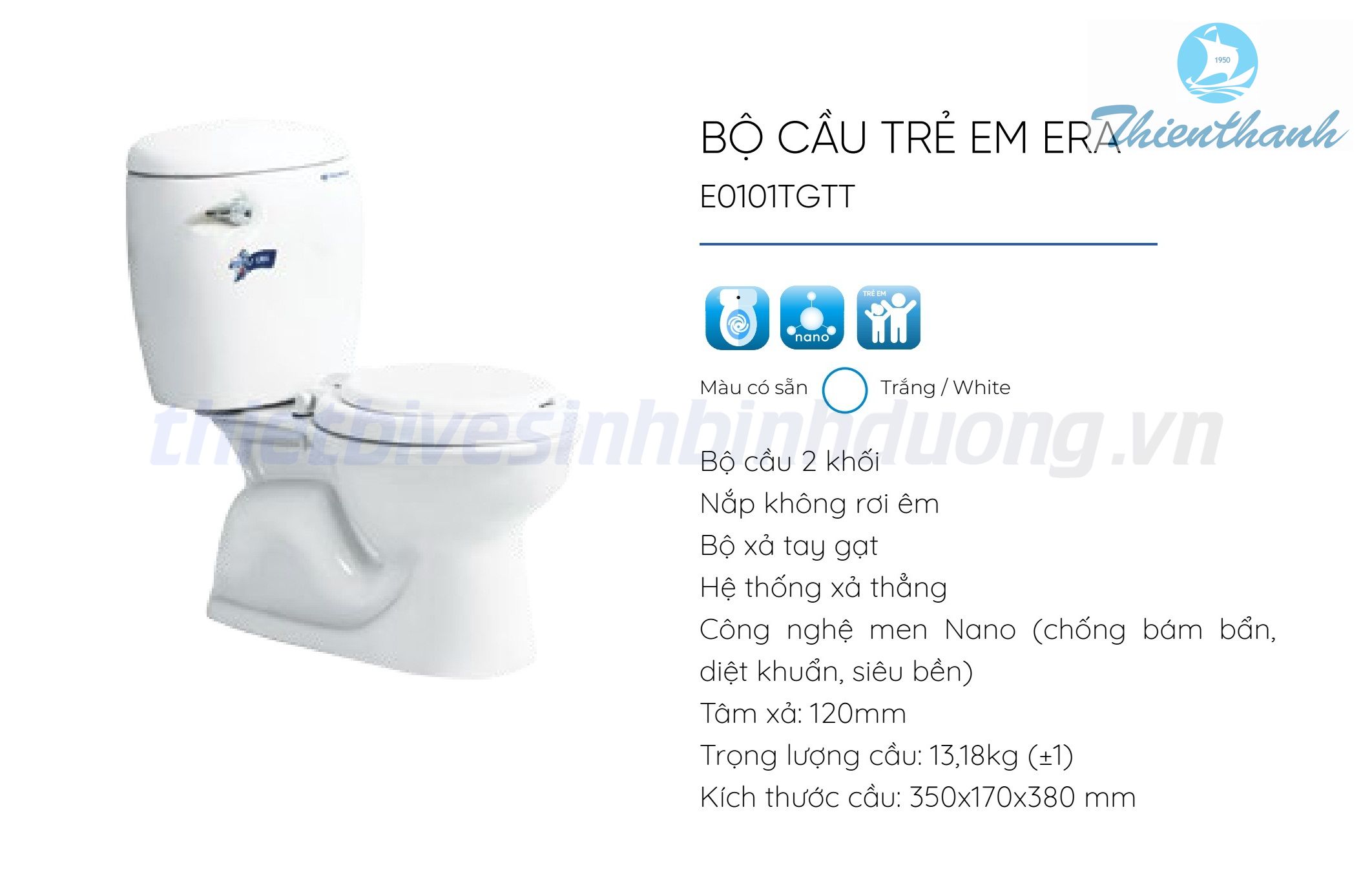 Bồn cầu Thiên Thanh ERA E0101TGTT